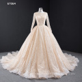 Jancember RSM67064 formal long sleeve crystal beaded princess wedding dress